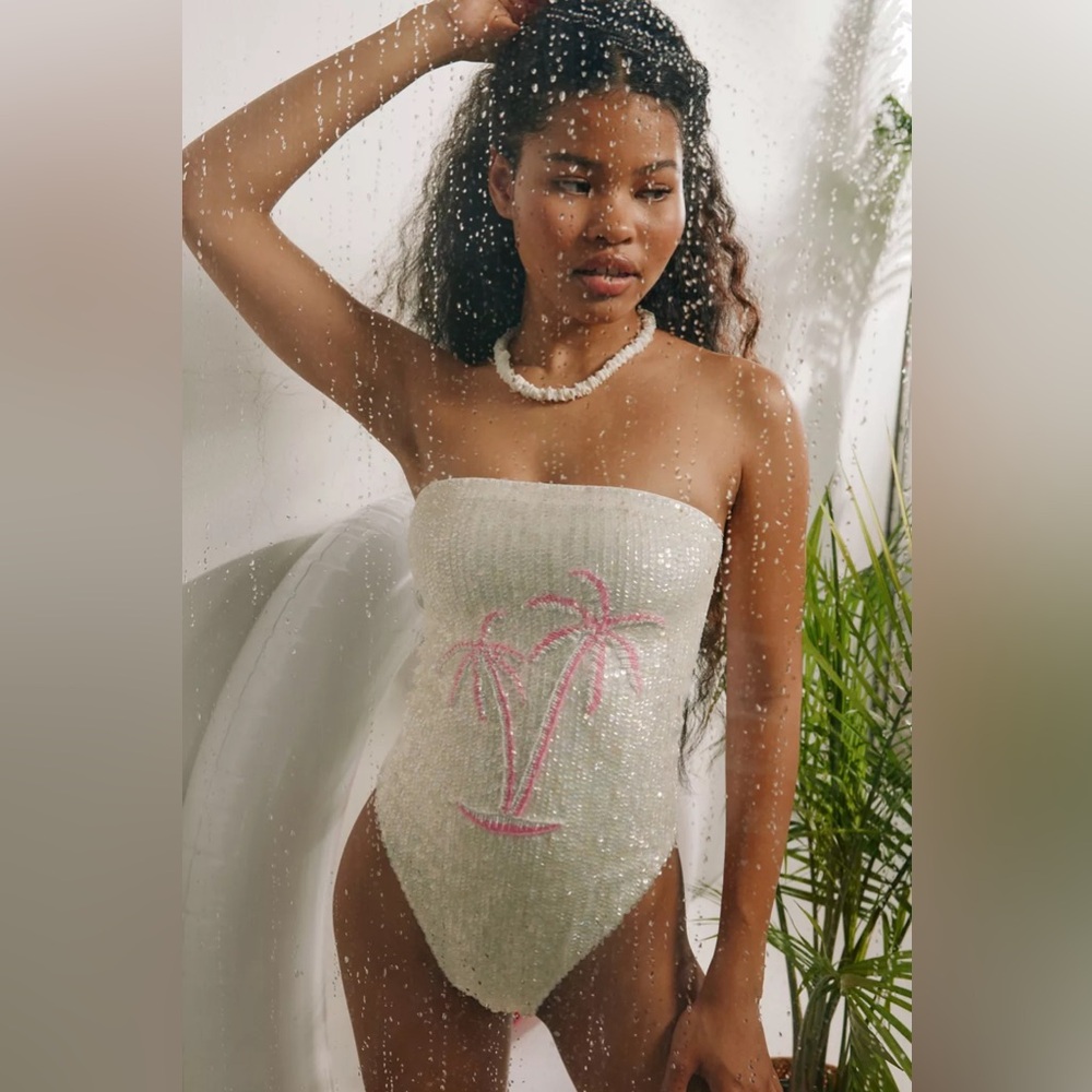 Chrissy Hand Embroidered Sequin Swimsuit